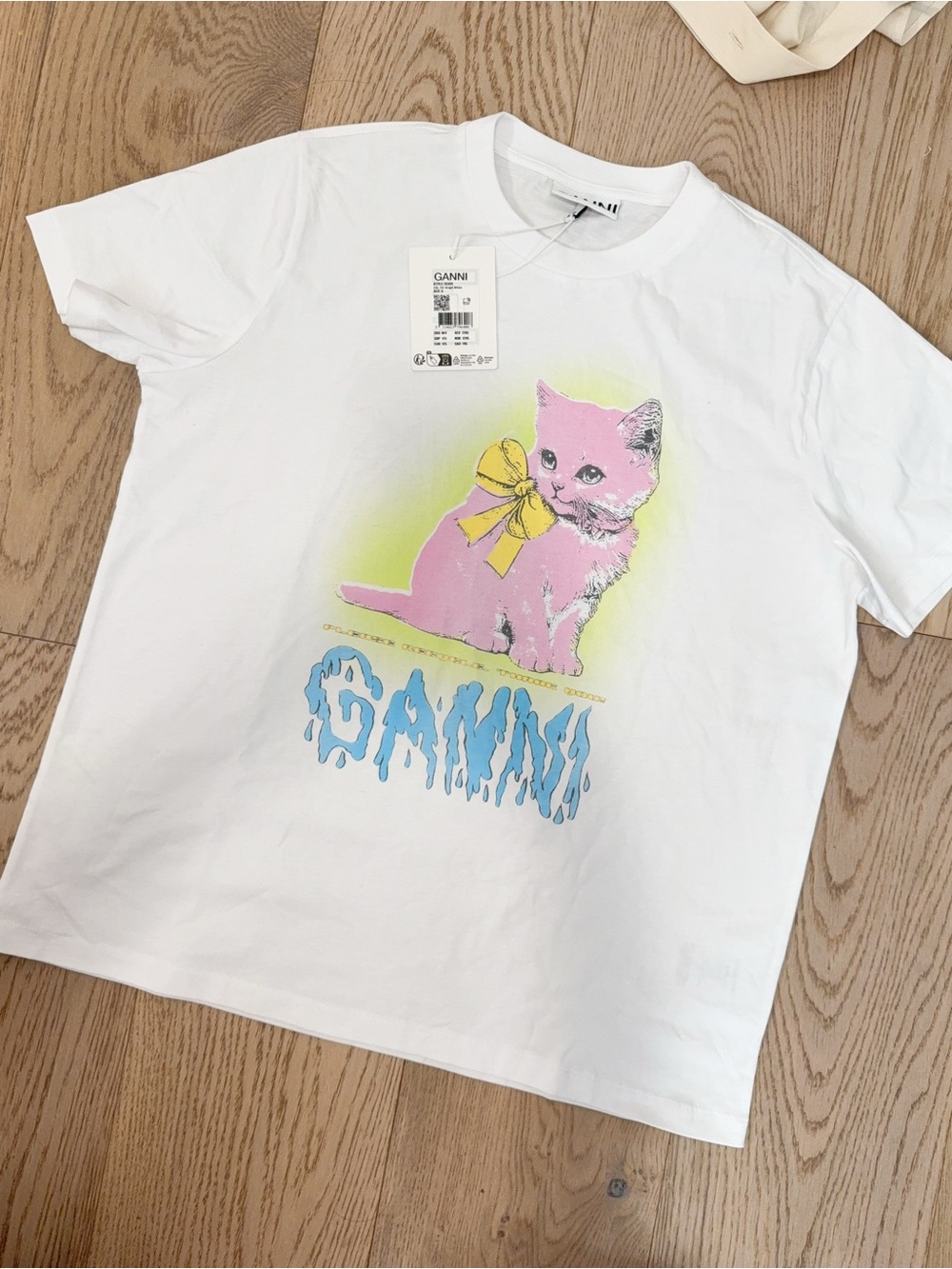 NWT Ganni cat T-shirt S